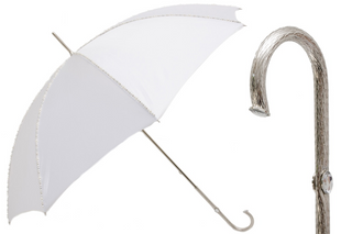 Wedding pearl elegant bridal handmade Italian jeweled brass umbrella front