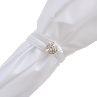 Wedding pearl elegant bridal handmade Italian jeweled brass umbrella detail