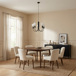 Minimalist Black Chandelier – Modern Ceiling Light | 5 Bulb Fixture by Lumavera