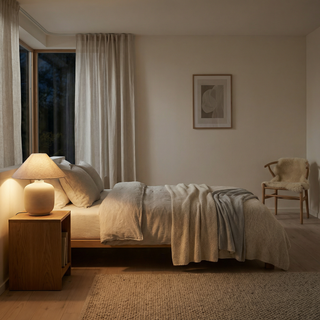 Ceramic Table Lamp – Japanese Style Lamp with Adjustable LED & Remote Control