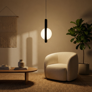 Modern Pendant Light – Black Pendant Lamp with Adjustable LED Lighting & Warm Ambiance