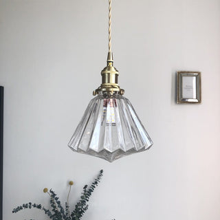 Pendant with diamond glass shade — modern adjustable