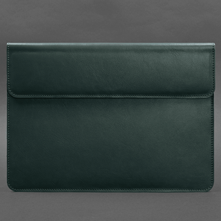 leather laptop sleeve universal magnetic flap closure genuine case close-up