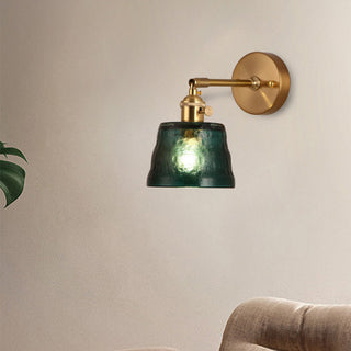 Metal glass adjustable vintage wall sconce ambient — warm