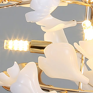 Modern art chandelier detail — unique metal dining warm texture