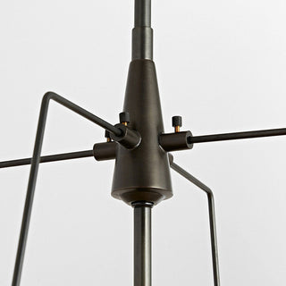 Suspension moderne - Lampe à suspendre en tissu blanc avec tige réglable pour salon