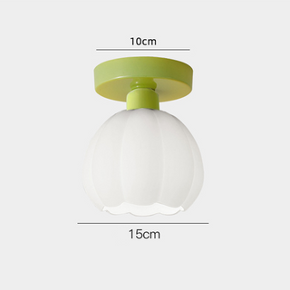 Plafonnier Citrouille - Mini Luminaire Moderne en Verre et Métal pour Couloir et Chambre