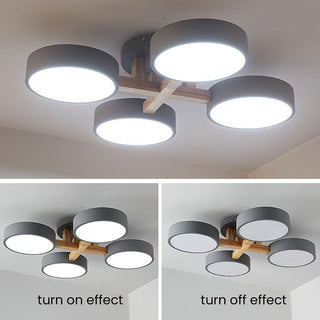 Modern acrylic ceiling light with multiple heads, diffused glow