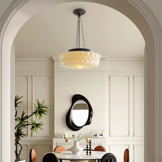 Kitchen island pendant with white round vintage design