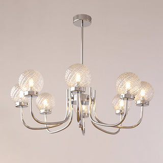 Glass ball luxury chandelier wide — modern iron bedroom ceiling