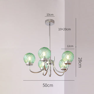 Luxury glass ball chandelier setting — iron modern wide