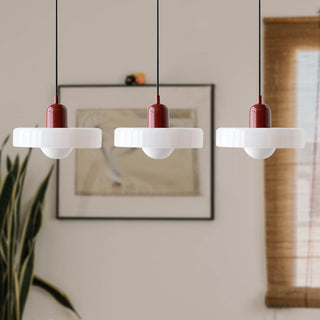 Bauhaus three-head pendant — dining room glass chandelier