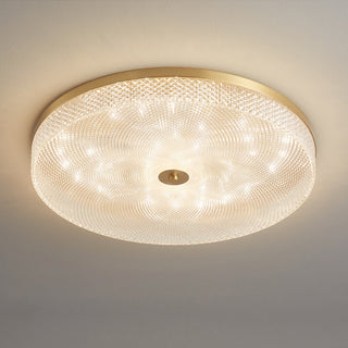 Copper LED ceiling fixture crystal – tri-color flush mount