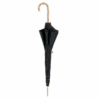 Luxury Swarovski handmade Italian brass handle crystal umbrella close-up
