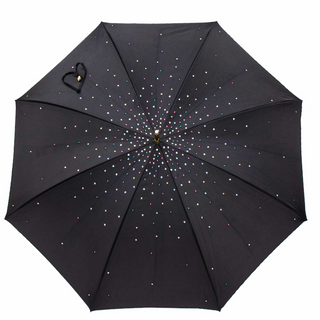 Luxury Swarovski handmade Italian brass handle crystal umbrella back