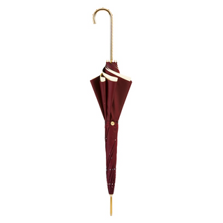 Burgundy Swarovski designer handmade Italian double cloth umbrella close-up