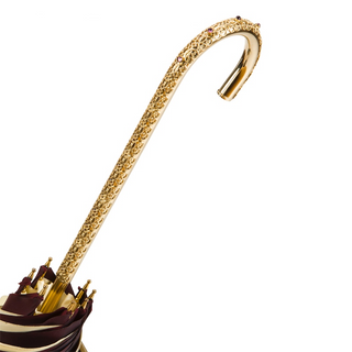 Burgundy Swarovski designer handmade Italian double cloth umbrella canopy