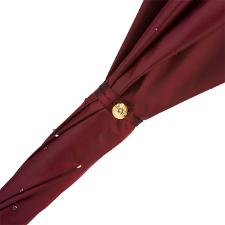 Burgundy Swarovski designer handmade Italian double cloth umbrella angle