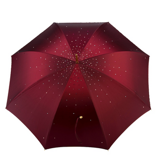 Burgundy Swarovski designer handmade Italian double cloth umbrella top