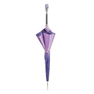 Swarovski purple gem handmade Italian double cloth umbrella close-up