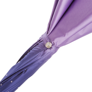 Swarovski purple gem handmade Italian double cloth umbrella handle