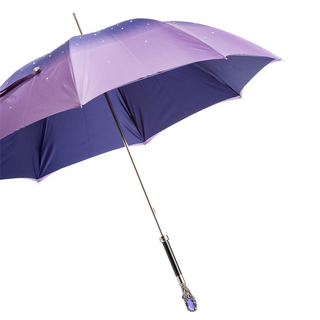 Swarovski purple gem handmade Italian double cloth luxury umbrella side