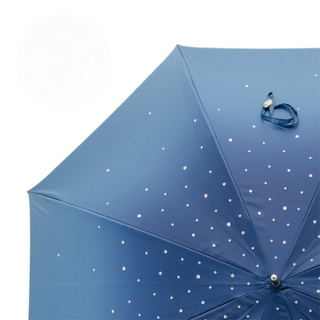 Blue Swarovski manual handmade Italian gem handle umbrella detail