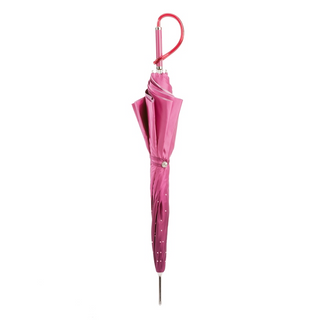 Luxury pink Swarovski handmade Italian double cloth umbrella close-up