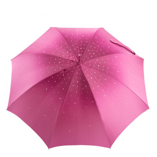 Luxury pink Swarovski handmade Italian double cloth umbrella detail