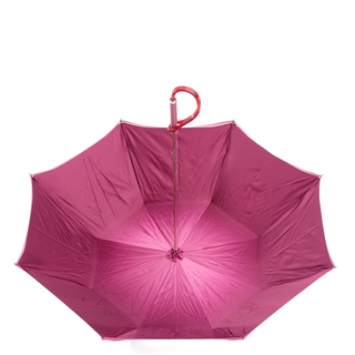 Luxury pink Swarovski handmade Italian double cloth umbrella angle