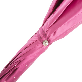 Luxury pink Swarovski handmade Italian double cloth umbrella handle