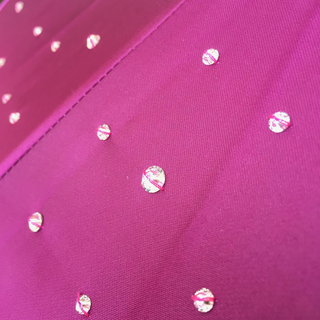 Luxury pink Swarovski handmade Italian double cloth umbrella top view