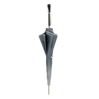 Swarovski crystal grey handmade Italian double cloth umbrella close-up