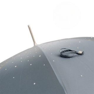Swarovski crystal grey handmade Italian double cloth umbrella top view