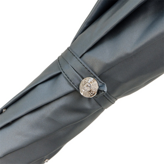 Swarovski crystal grey handmade Italian double cloth umbrella handle