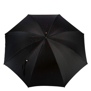 Swarovski black double cloth red interior umbrella top view