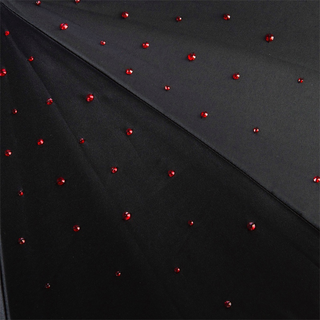 Swarovski black double cloth red interior umbrella detail