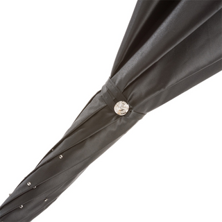 Black crystal Swarovski handmade Italian double cloth umbrella detail