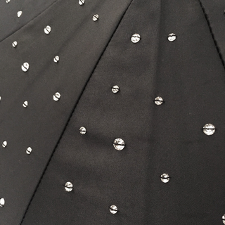 Black crystal Swarovski handmade Italian double cloth umbrella top view