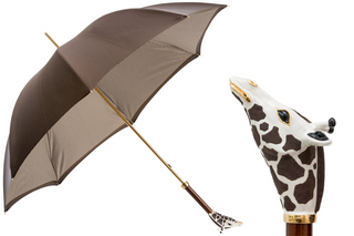 Enameled brass luxury handmade Italian double cloth manual umbrella front