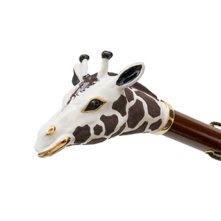 Enameled brass luxury handmade Italian double cloth umbrella detail