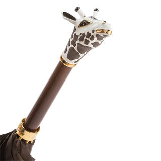 Enameled brass luxury handmade Italian double cloth umbrella top view