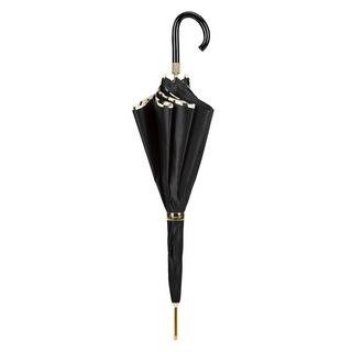 Tiger striped luxury Italian women's umbrella close-up handle detail
