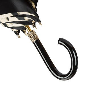 Tiger striped luxury Italian women's umbrella open canopy