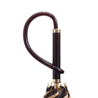 Brown speckled luxury Italian women's umbrella open canopy