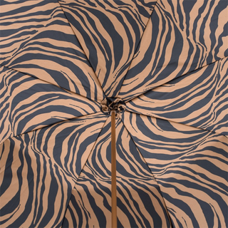 Brown zebra print luxury Italian women's umbrella top view