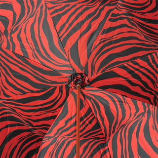 Red zebra print acetate handle luxury women's umbrella open canopy