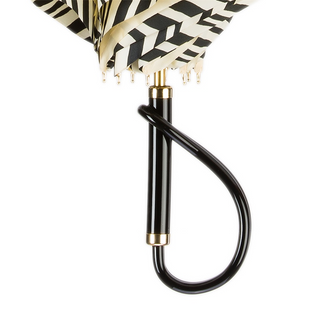 Ivory zebra print acetate handle luxury women's umbrella open canopy