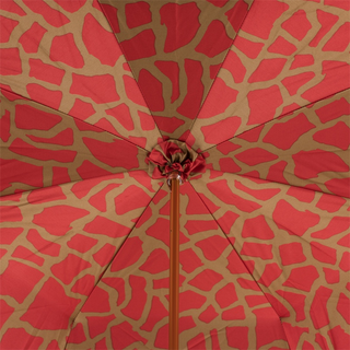 Red giraffe print brass handle luxury women's umbrella open canopy