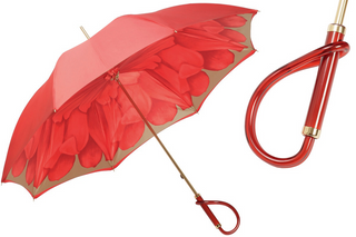 Luxury red handmade Italian double cloth acetate handle umbrella front